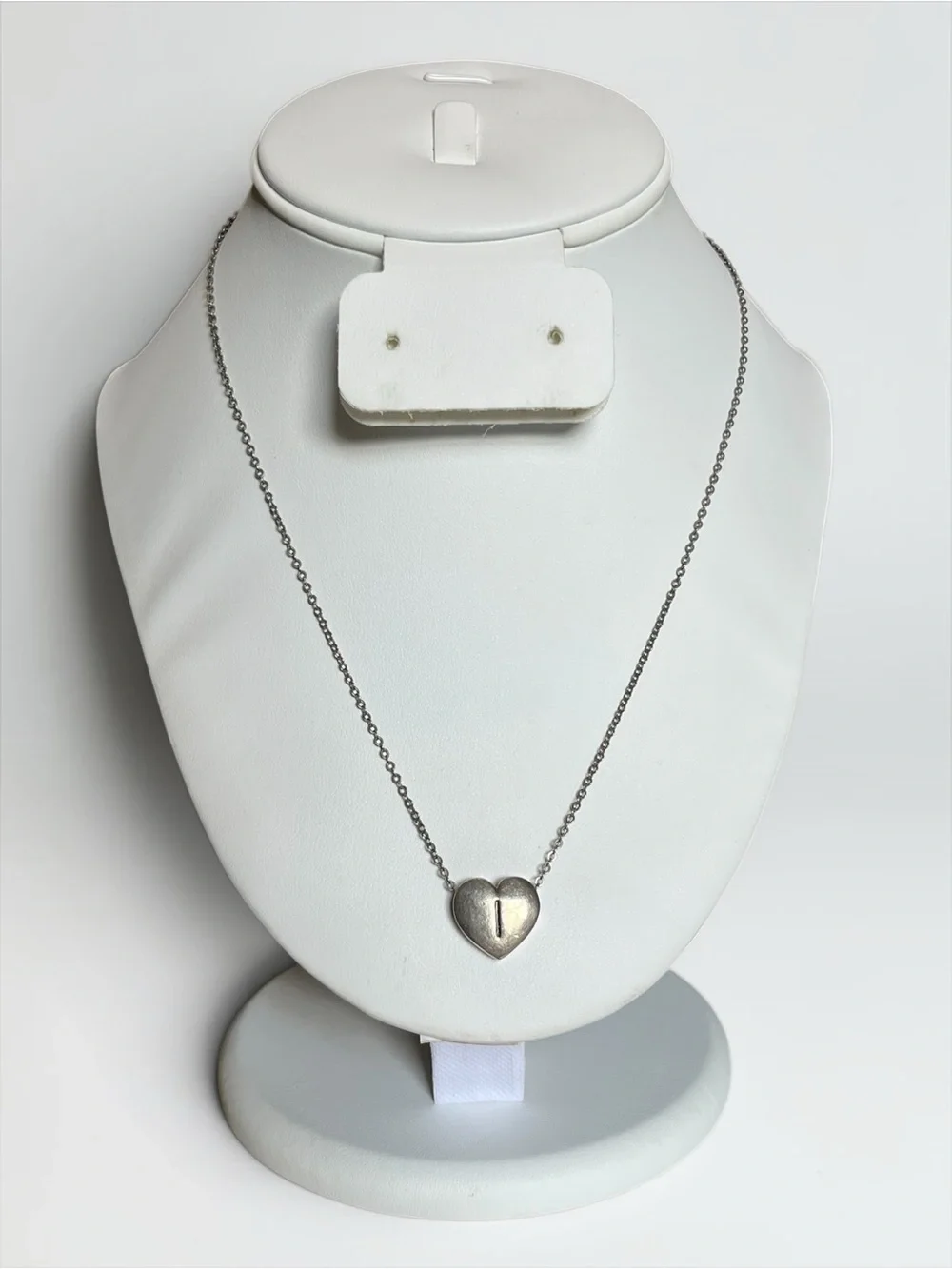 🍭5 for $20🍭 Silver Tone Letter I Heart Pendant Necklace CC X